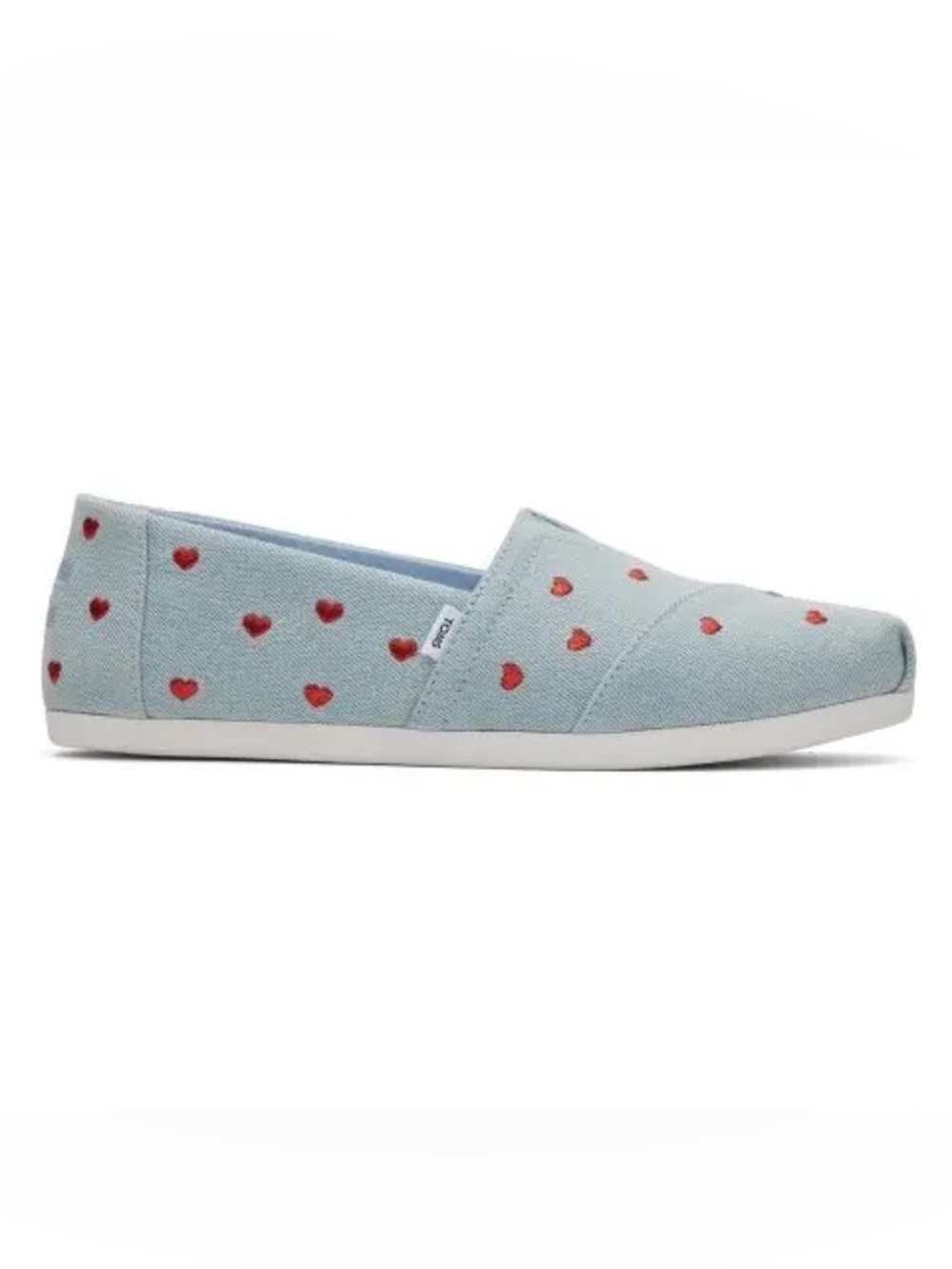 Toms Alpargata Denim Embroidered Hearts - size 7